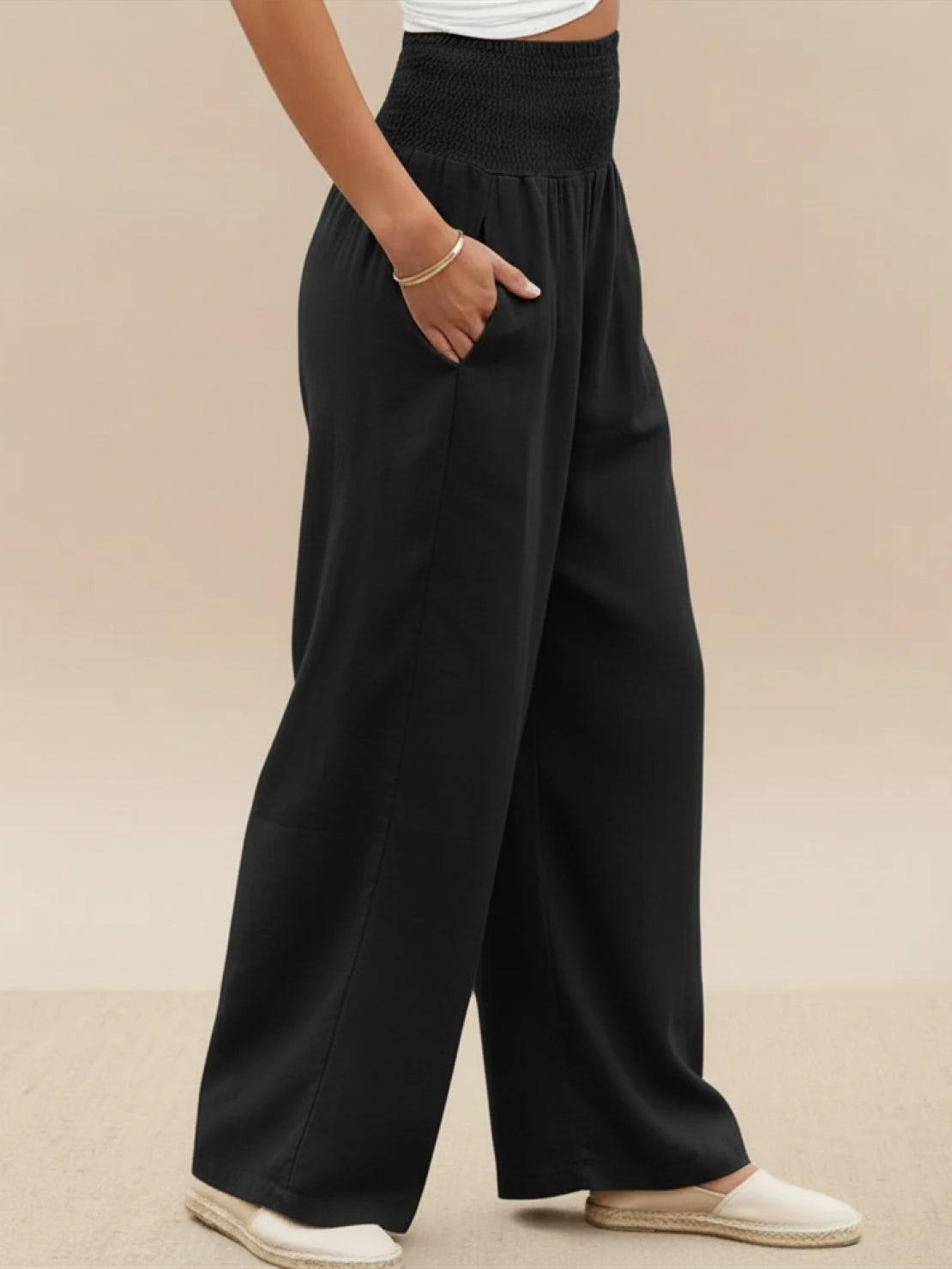 Elizabeth™ |  High-Waist Cotton Linen Palazzo Pants