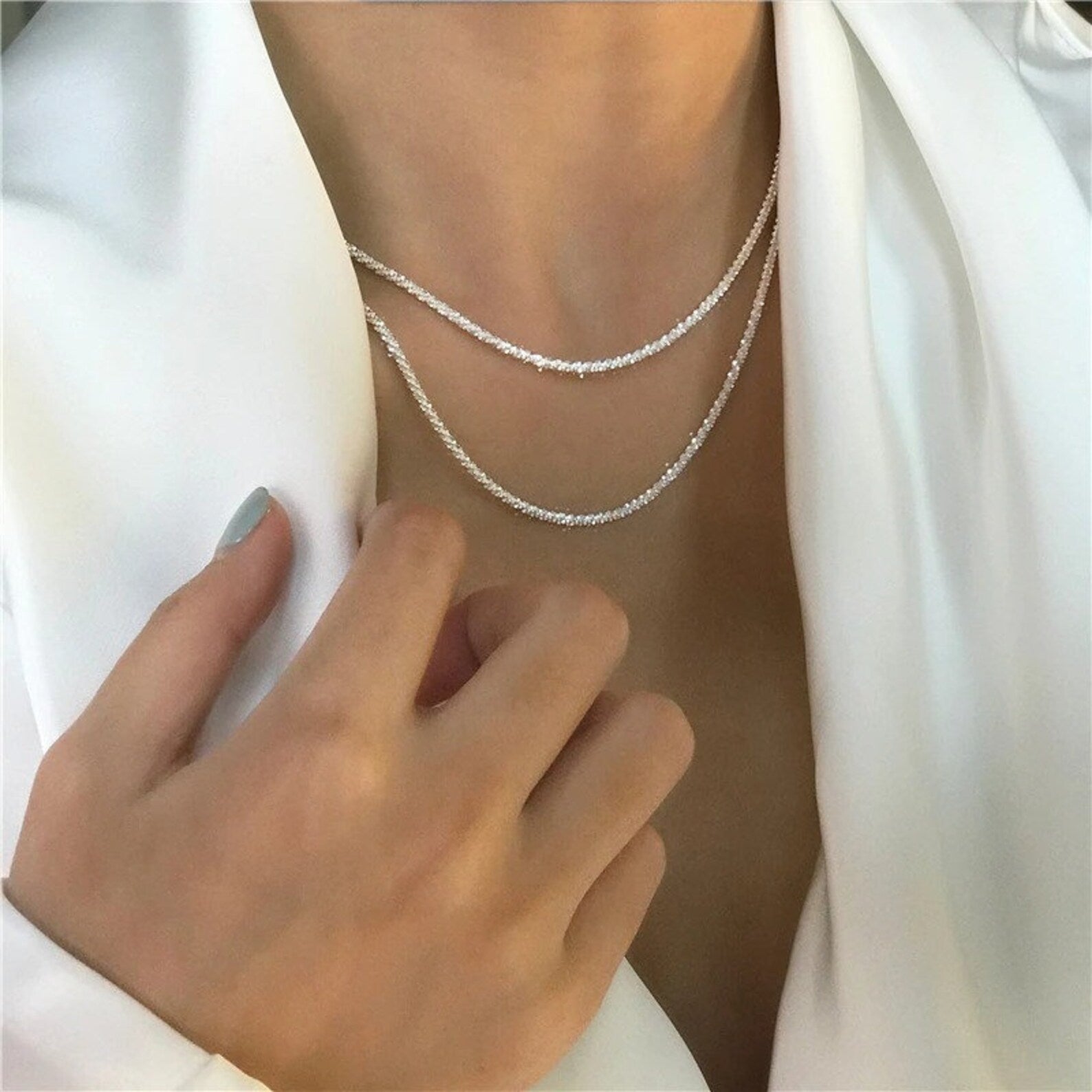 Starry Light Necklace Silver Set