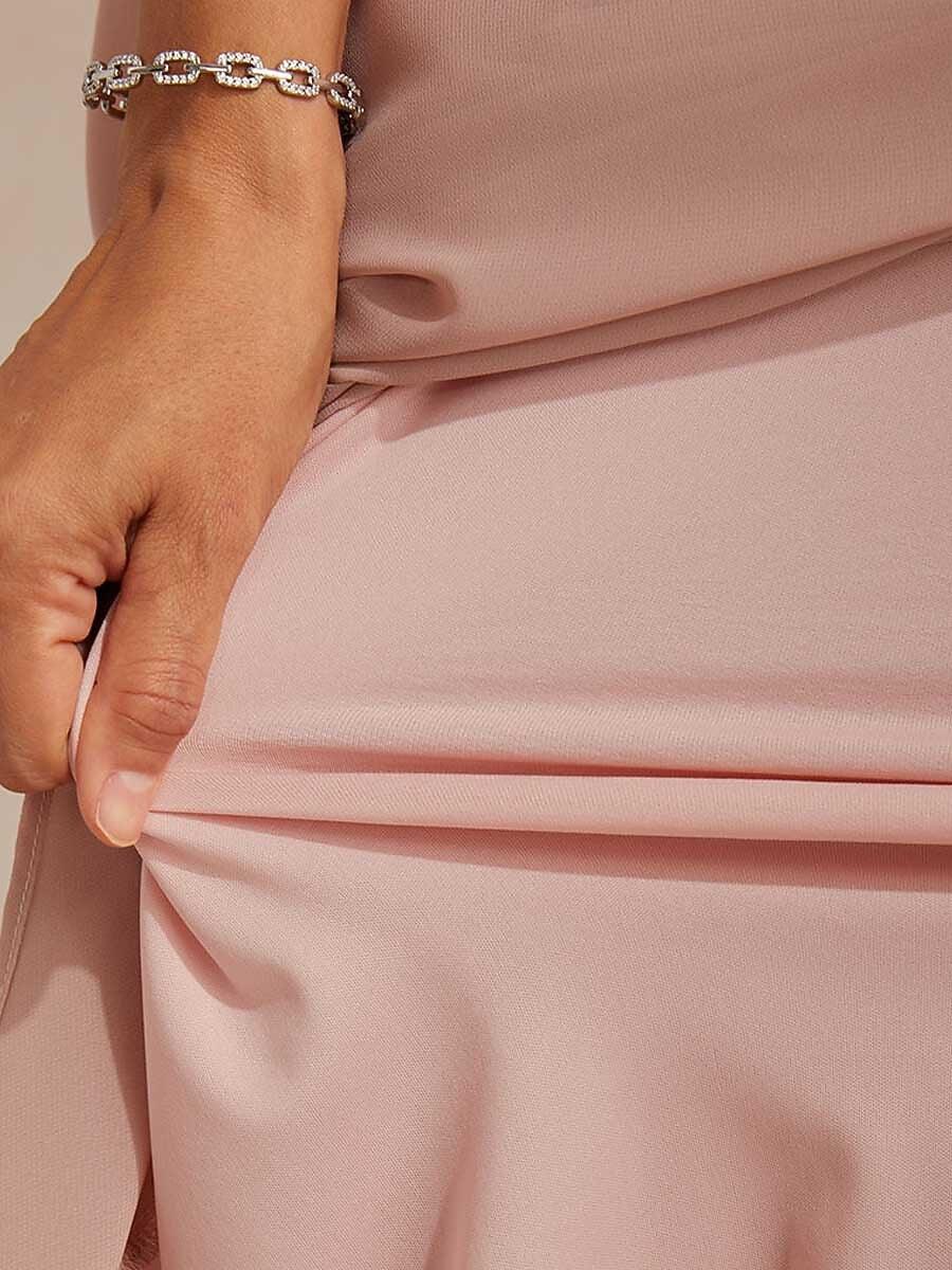 High-Low Overlay Chiffonrok Met Voering