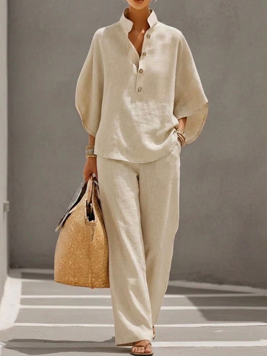 Camila™ | Casual Linen & Cotton Two-Piece Set