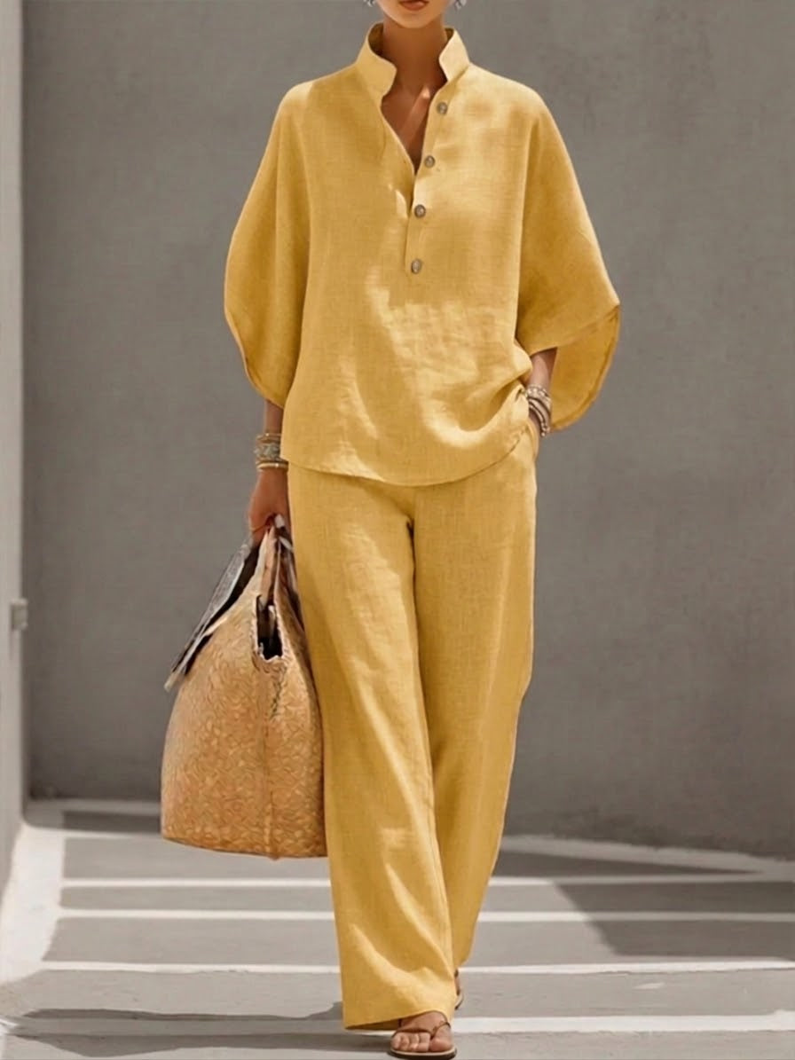 Camila™ | Casual Linen & Cotton Two-Piece Set