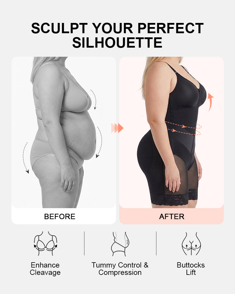 Tummy Control Fajas Shapewear with V-shape Sculpting Elastic Band