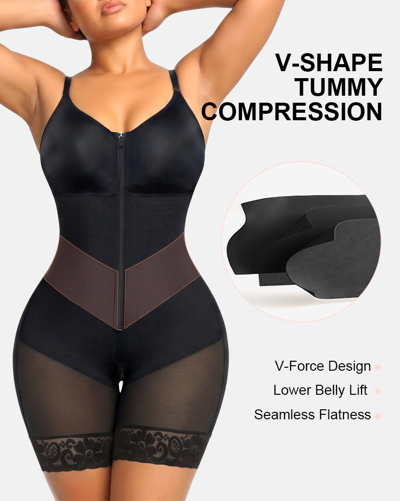 Tummy Control Fajas Shapewear with V-shape Sculpting Elastic Band