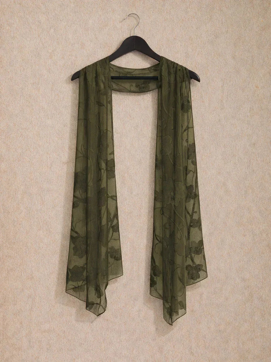 Transparante Bloemen Chiffonsjaal