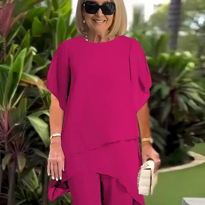 Herlene | Chic Asymmetric Top & Trouser Set