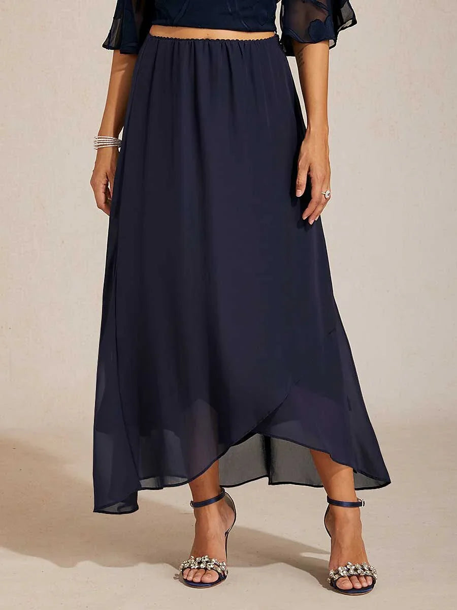 High-Low Overlay Chiffonrok Met Voering