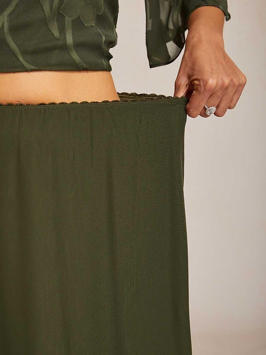 High-Low Overlay Chiffonrok Met Voering