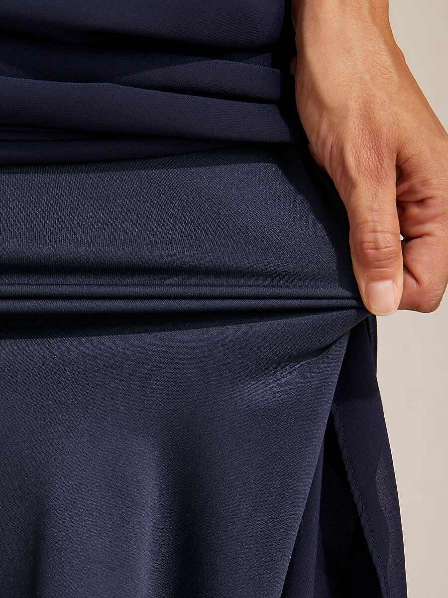 High-Low Overlay Chiffonrok Met Voering